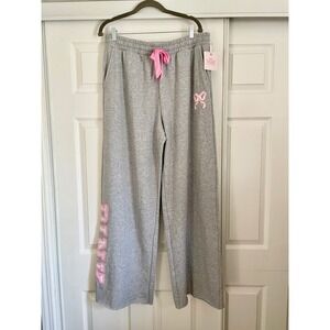 Pink Love Shack Fancy large wide leg mid rise 32" inseam NWT